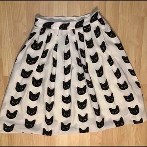 Black Cat Swing Skirt